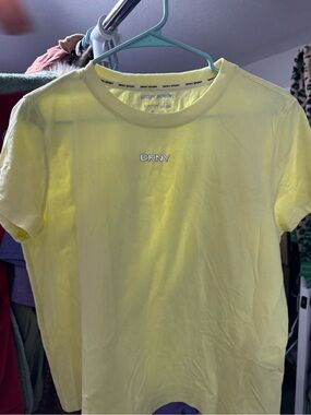 DKNY Sport Lemon Yellow Logo Crew Tee